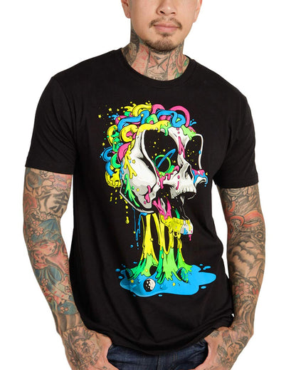 INTO THE AM Brain Invader Men's Tee - Nature Themed Graphic T-Shirts (Black, Large)