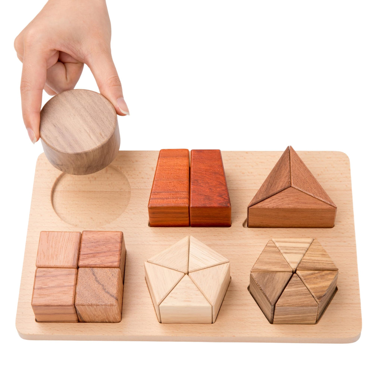 Montessori Wooden Fraction Puzzle Toy for Toddler Age 2 3, Math Manipulatives for 3+ Years Old, Geometric Shape Matching Game―Various Quality Wood Material Blocks, Classroom Learning Materials