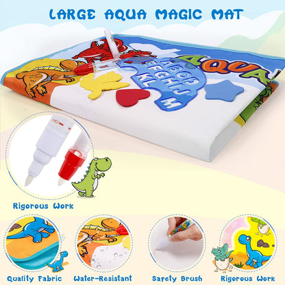 2025 Trending 1-4 Year Old Toddlers Painting Toy Water Doodle Mat for Girls and Boys Dinosaur Coloring Pad for Kids Age 1 2 3 4 Magic Drawing Board Educational Christmas Birthday Gifts for Education