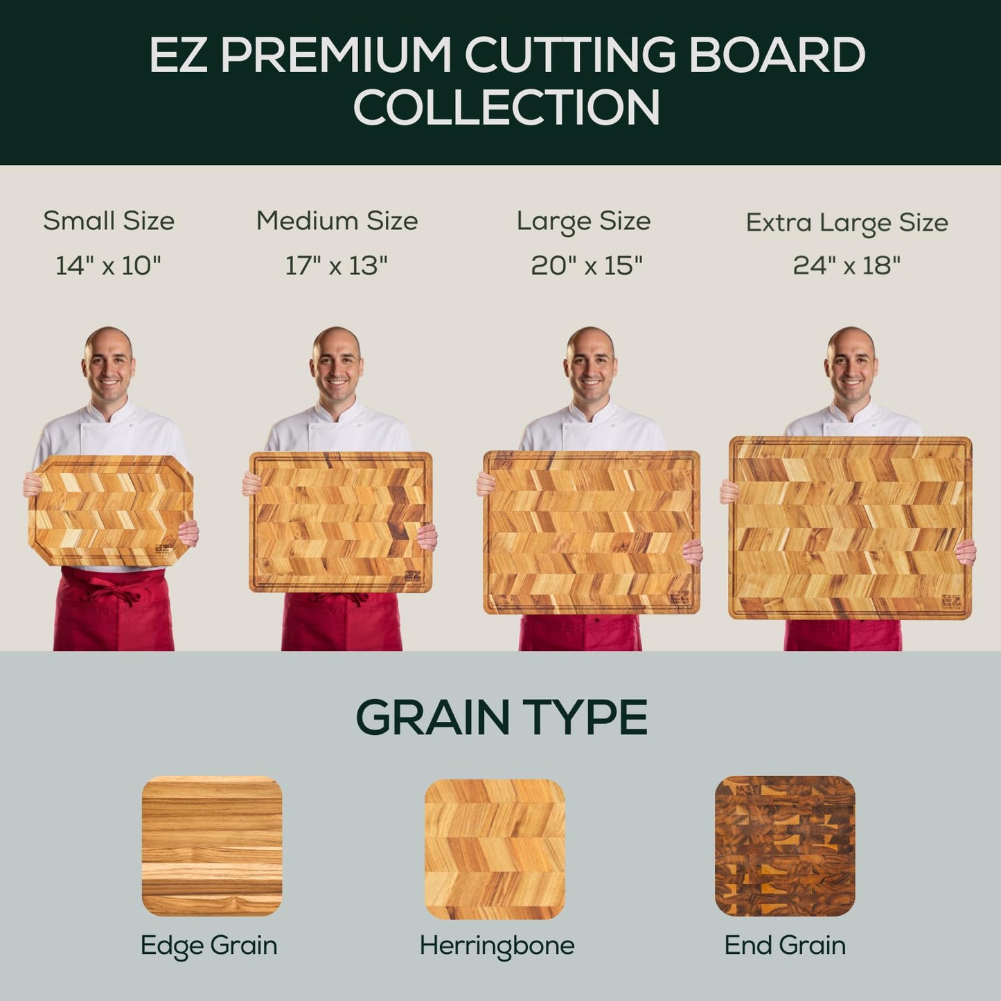 EZ FURNITURE Large (L) Acacia End Grain Cutting Board, Reversible, Knife-Friendly Charcuterie Butcher Block with Juice Groove & Handles, Non-Toxic, Gift Box Included (20" x 15" x 1.5")