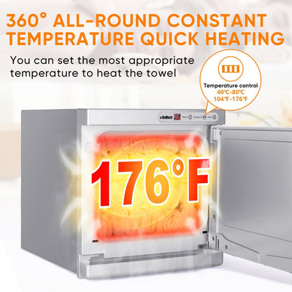 ROMECH 23L Hot Towel Warmer Cabinet, Professional Towel Heater with LED Temperature Display Setting, Extra Large Capacity Towel Warmers for Spa Massage Salon Home (White, 23L)