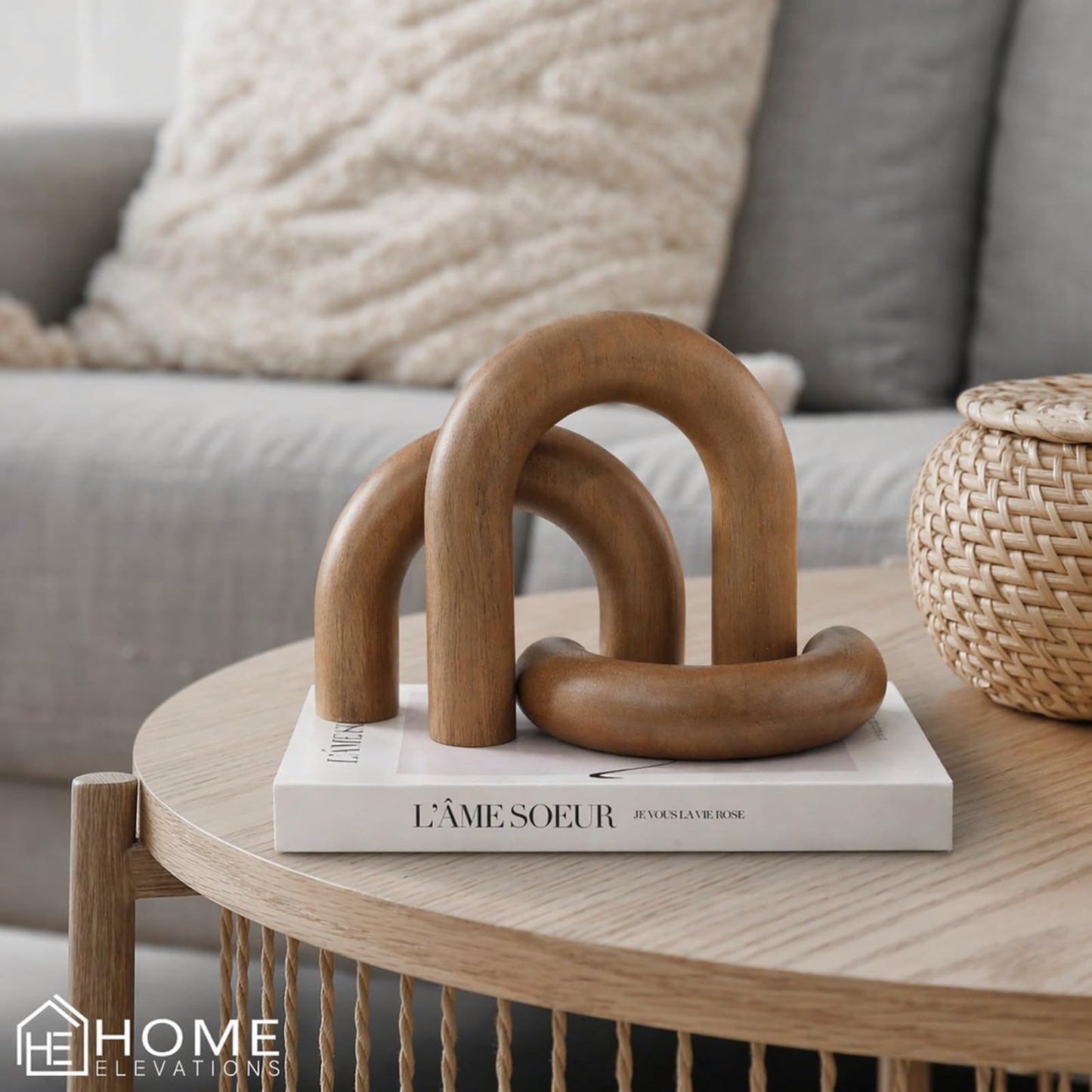 Product Elevations Wooden Arch Decor Set of 3 - Shelf Decor Aesthetic for Coffee Tables, Consoles, Bookcases, & Entryways - Scandinavian & Japandi Home Decor Accents - Wood Decorative Objects