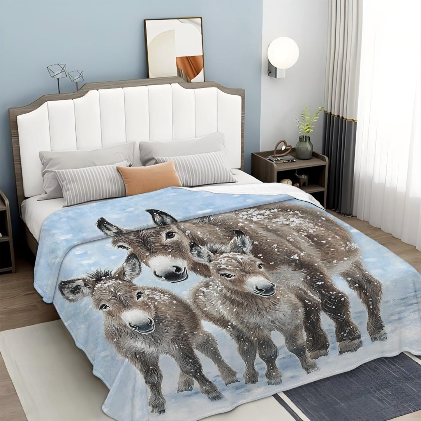 Tijuboni Donkey Throw Blanket Donkey Gifts for Girls Boys Women Men Kids Adults Soft Flannel Fleece Blanket for Couch Sofa Bed Home Decor 40"x50"