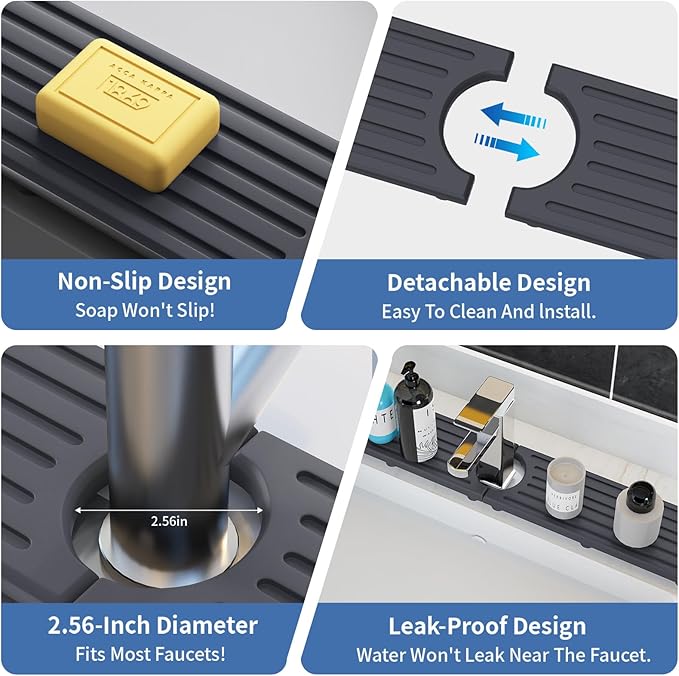 Kitchen Faucet Mat, Diatomite Sink Faucet Mat Splash Guard
