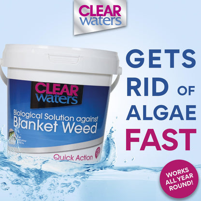 ClearWaters Blanket Weed Treatment for Ponds – 1L Bucket to Treat 10,000 / Maintain 80,000L – Quick Action Pond Weed Treament for Blanket Weed – Pond Cleaner Safe for Fish and Wildlife