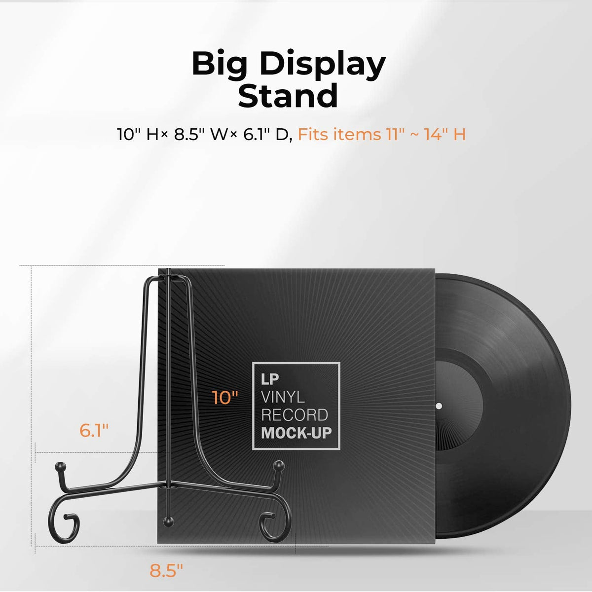 TR-LIFE Plate Stands for Display - 10 Inch Plate Holder Display Stand + Metal Easel Stand for Picture Frame, Decorative Plates, Book, Photo, Collectibles (2 Pack)