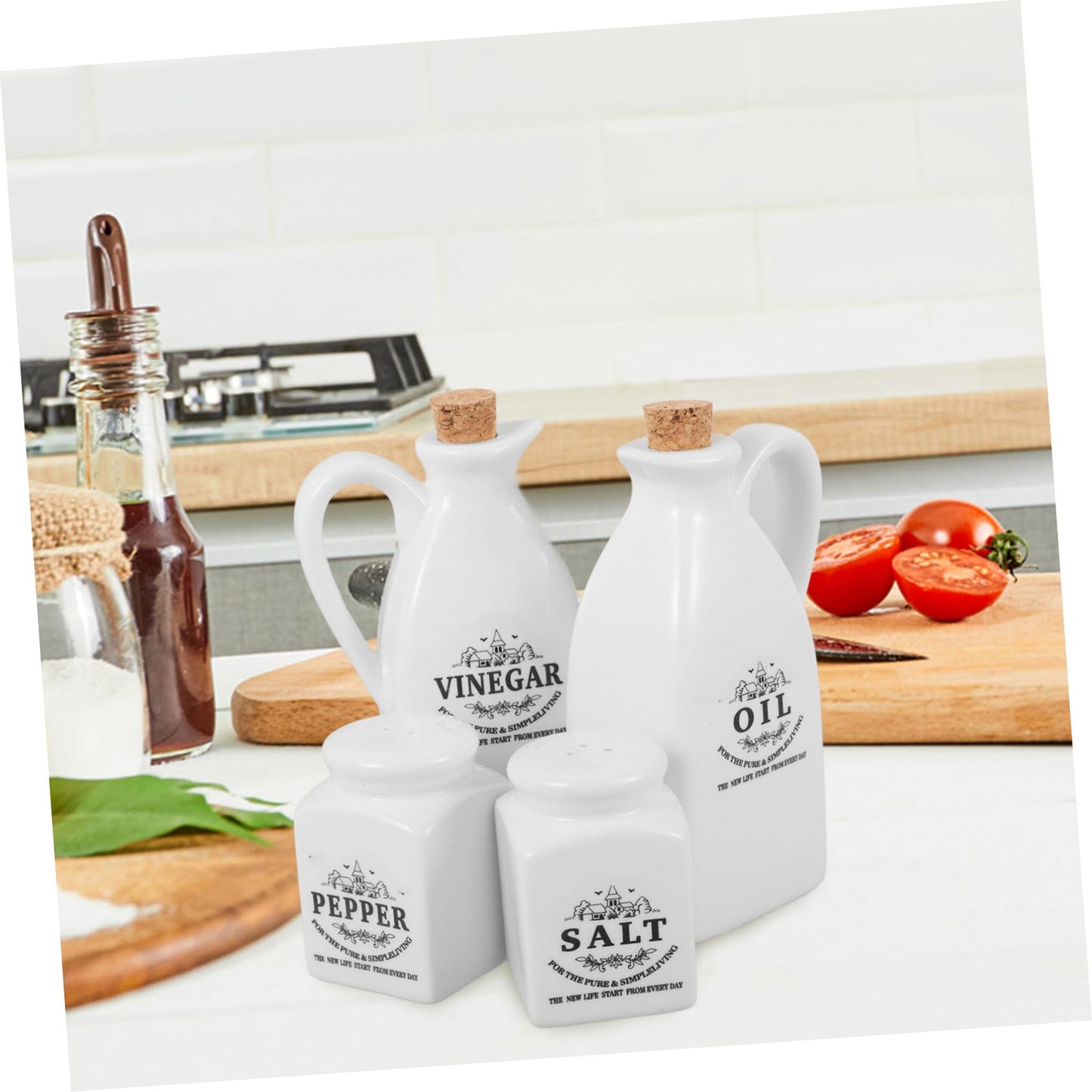 4pcs Seasoning Bottle Set Liquid Condiment Pot Ceramics Soy Sauce Dispenser Condiment Bottle Vinegar Dispenser Small Simple Sauce Bottles Vintage Vinegar Jar Oil Pot White Pottery
