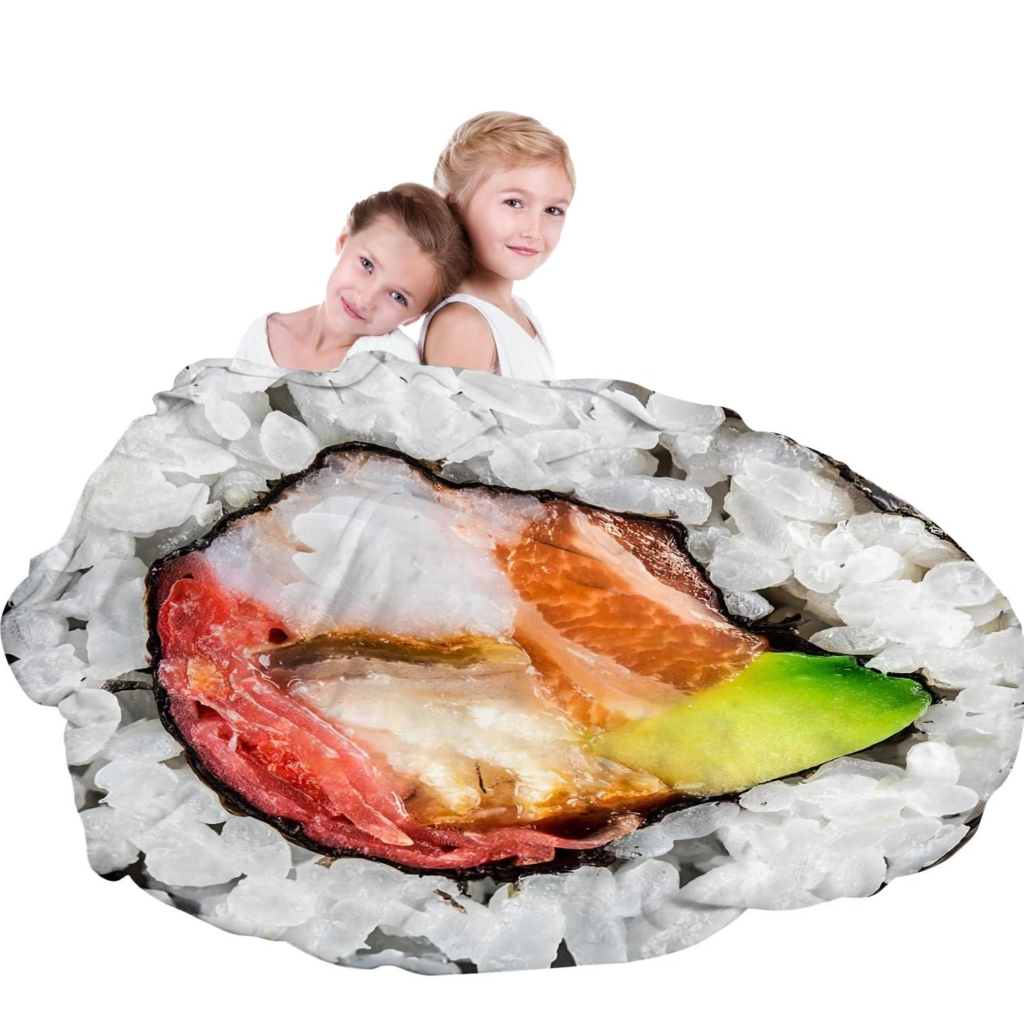 ARESD Flannel Fleece Blanket - Sushi Roll Wrap Round Throw Blanket - Funny Realistic Food Novelty Throw - 59 Inches