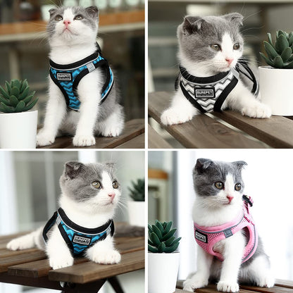 Suredoo Soft Mesh Dog Harness and Leash Set, Step-in Reflective Breathable Comfort Padded Quick Dry Pet Puppy Vest Harness for Extra-Small/Small Medium Dogs and Cats (Brown, XXS)