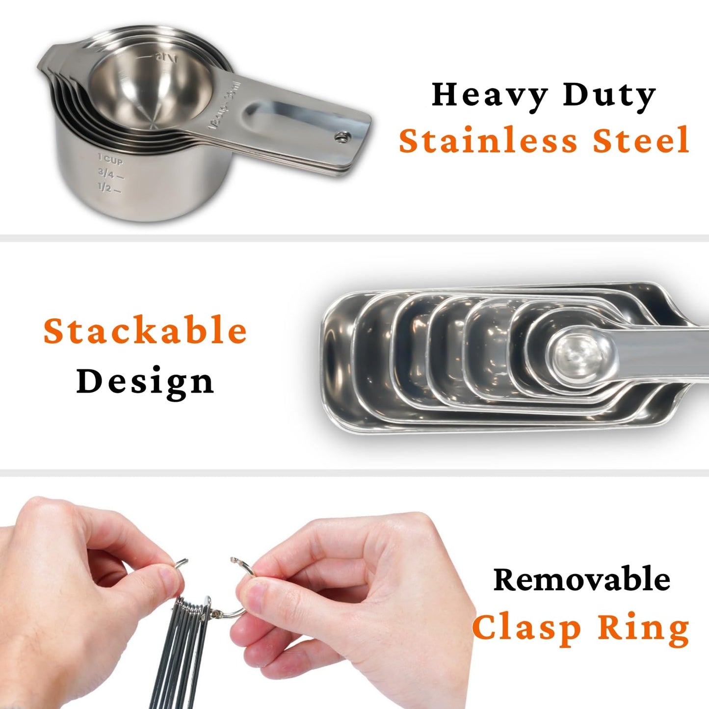 30PCS Measuring Cups and Spoons Set, 7 Nesting Measuring Cups, 18 Measuring Spoons and 5 Mini Spoons, Stainless Steel Kitchen Measuring Set for Dry and Liquid Ingredients, Perfect for Cooking & Baking