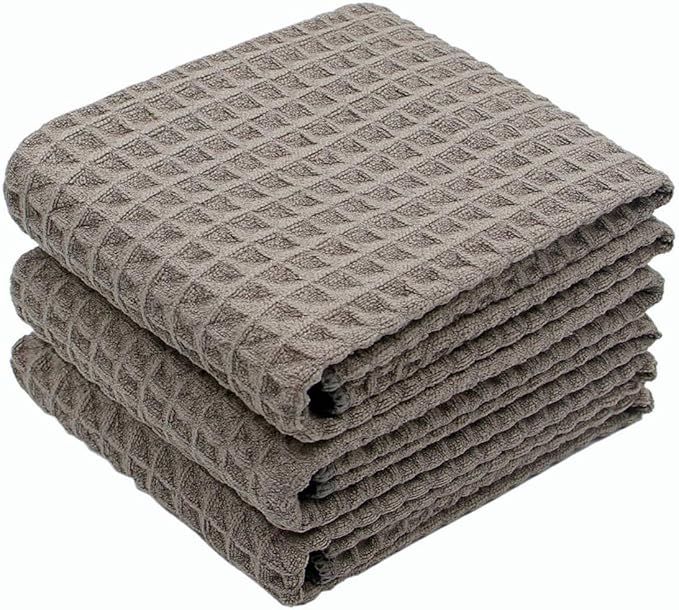 Waffle Weave Thick Microfiber Dish Drying Towels Absorbent Tea & Hand Towel