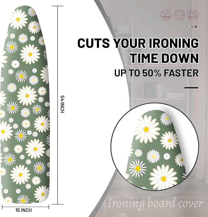 Extra Thick Ironing Board Cover and Pad, 15x54 Ironing Board Cover, Resist