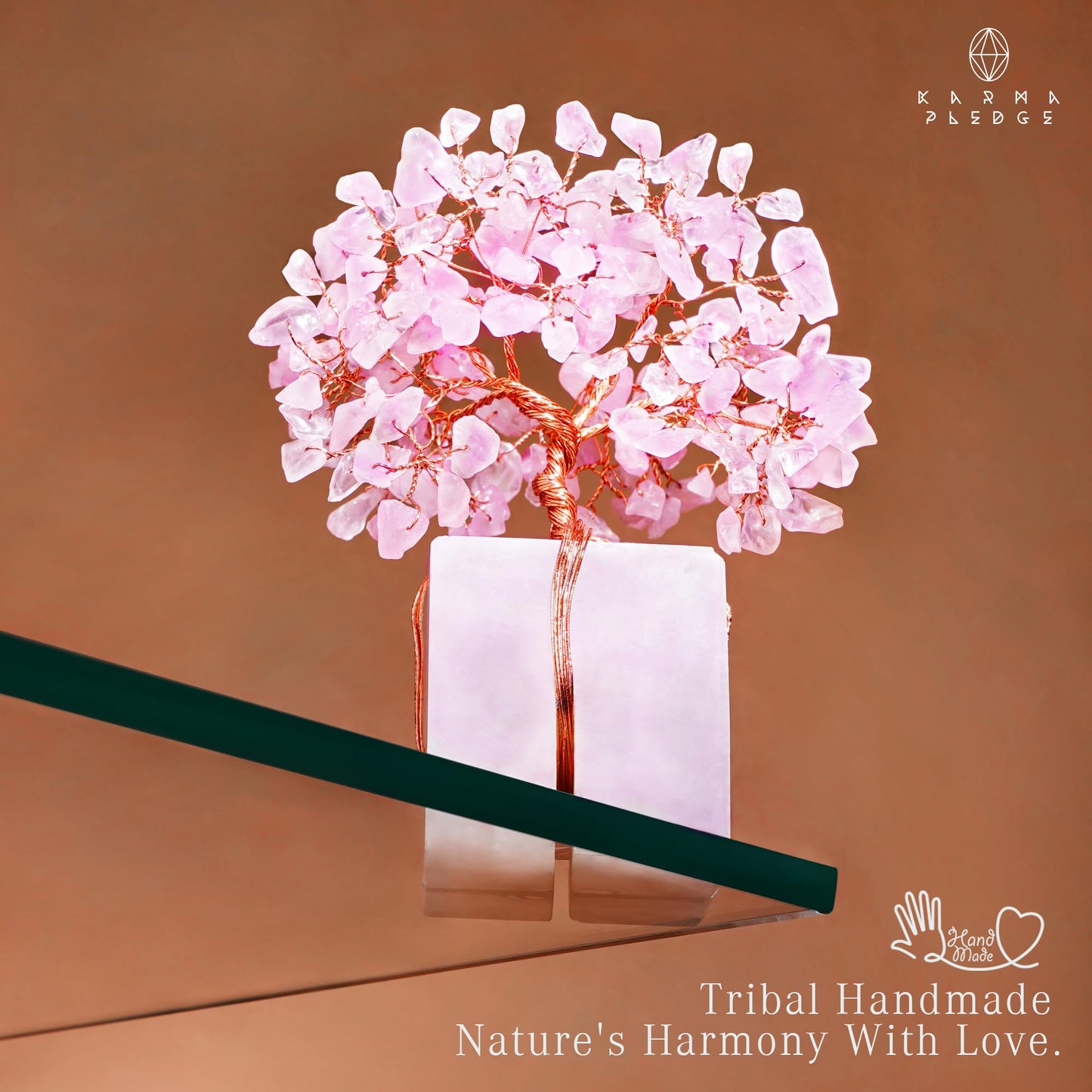 Rose Quartz Crystal Tree of Life Unique Birthday Gifts for Women, Mom, Sister, Friends. Handcrafted Chakra Healing Crystal and Stones for Positivity, Money, Luck, Aesthetic Home and Office Decor