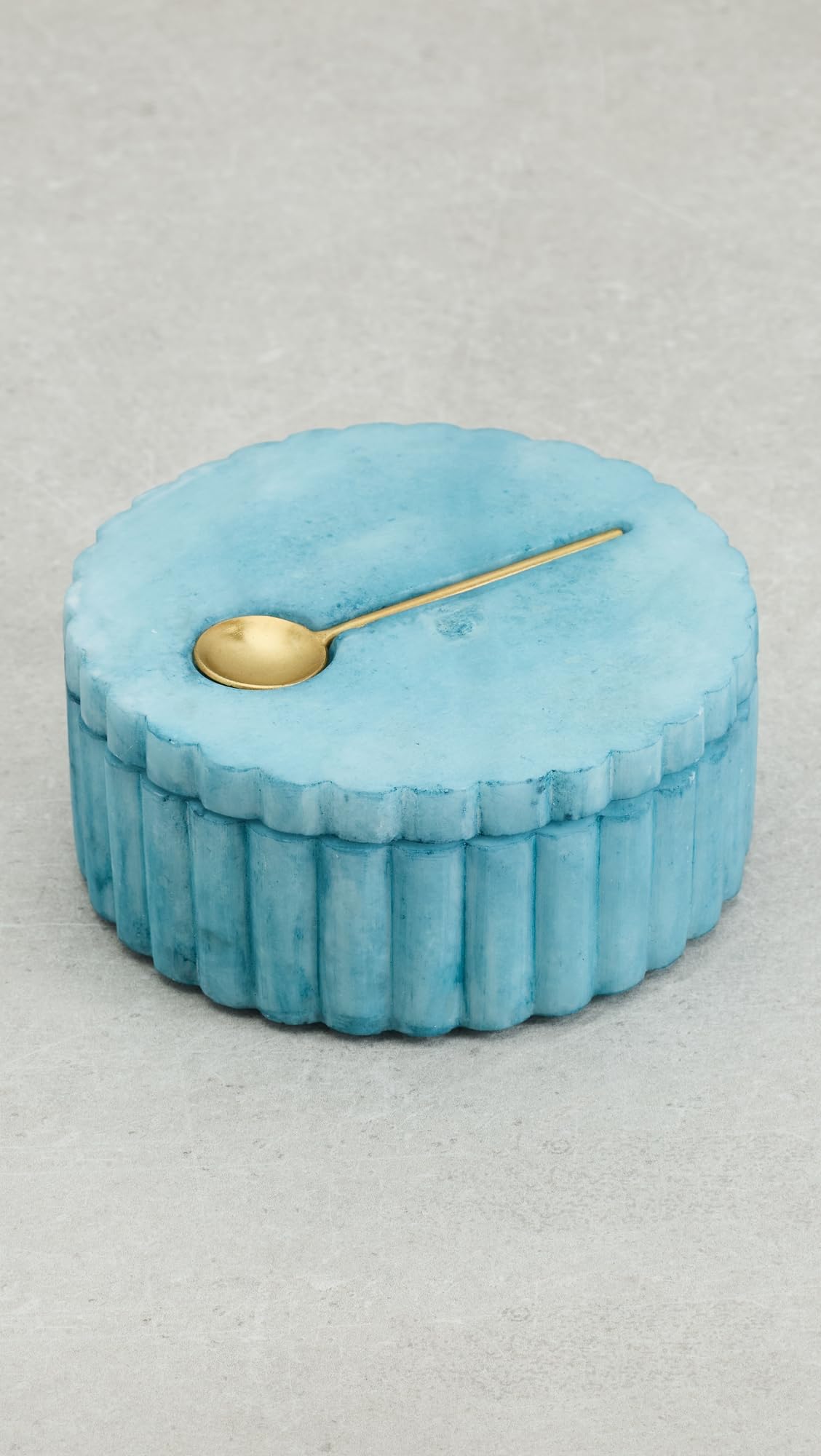 Kassatex Women's Shopbop x Bath Salt Cellar with Spoon, Azure, Blue, One Size