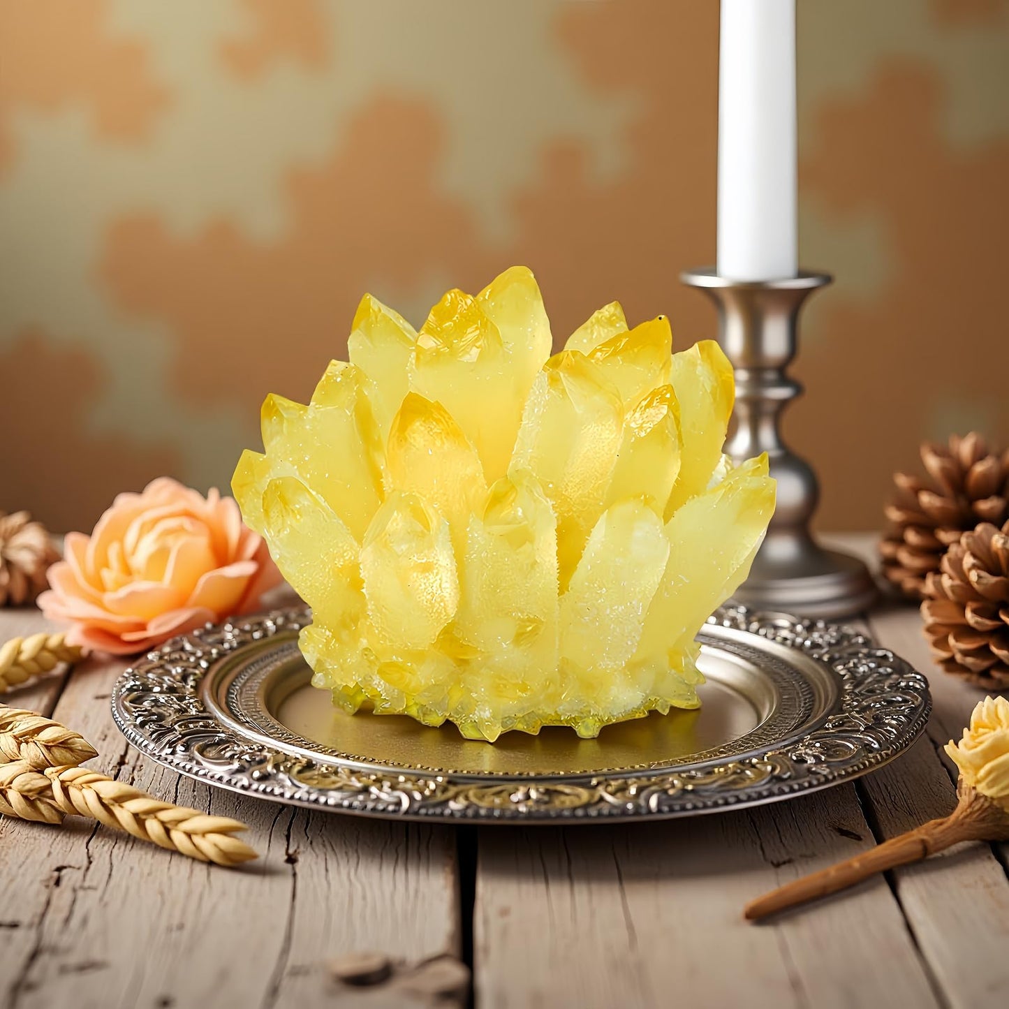 Large Citrine Crystal Clusters Yellow Crystal Citrine Stone Crystal Clusters for Healing Citrine Crystals Used for Room Decoration (1.1lb-1.3lb)