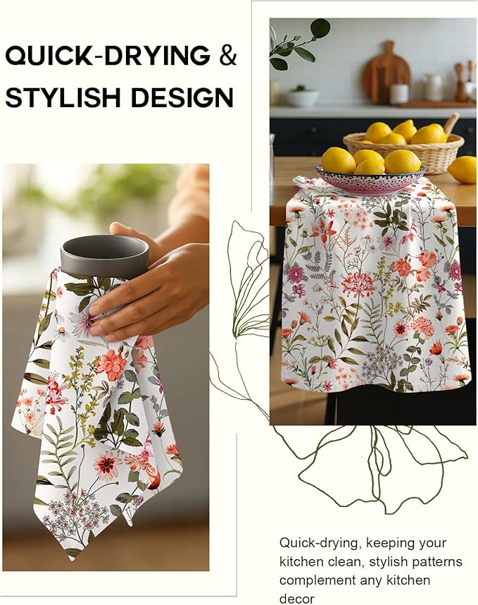 Flour Sack Kitchen Towels Set of 2-18x26 Cotton Dish Towels