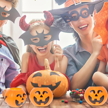 LUOEM 10pcs Mini Halloween Pumpkin Candy Bucket Little Plastic Pumpkin Bucket Children Trick or Treat Bags for Party Favors Table Decoration Props 3.34 x 2.16 x 1.77 Inch (Orange)