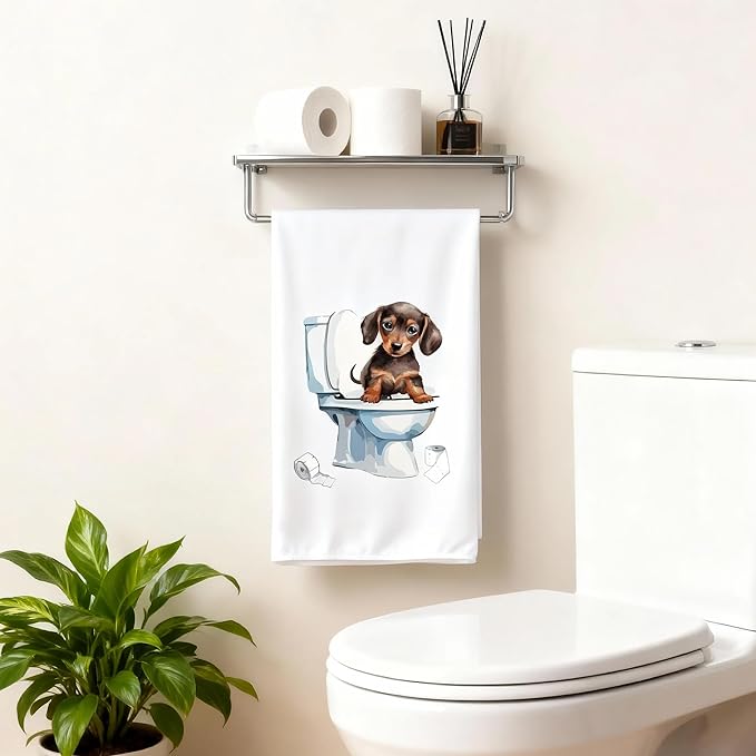 GROBRO7 Funny Dachshund Hand Towel