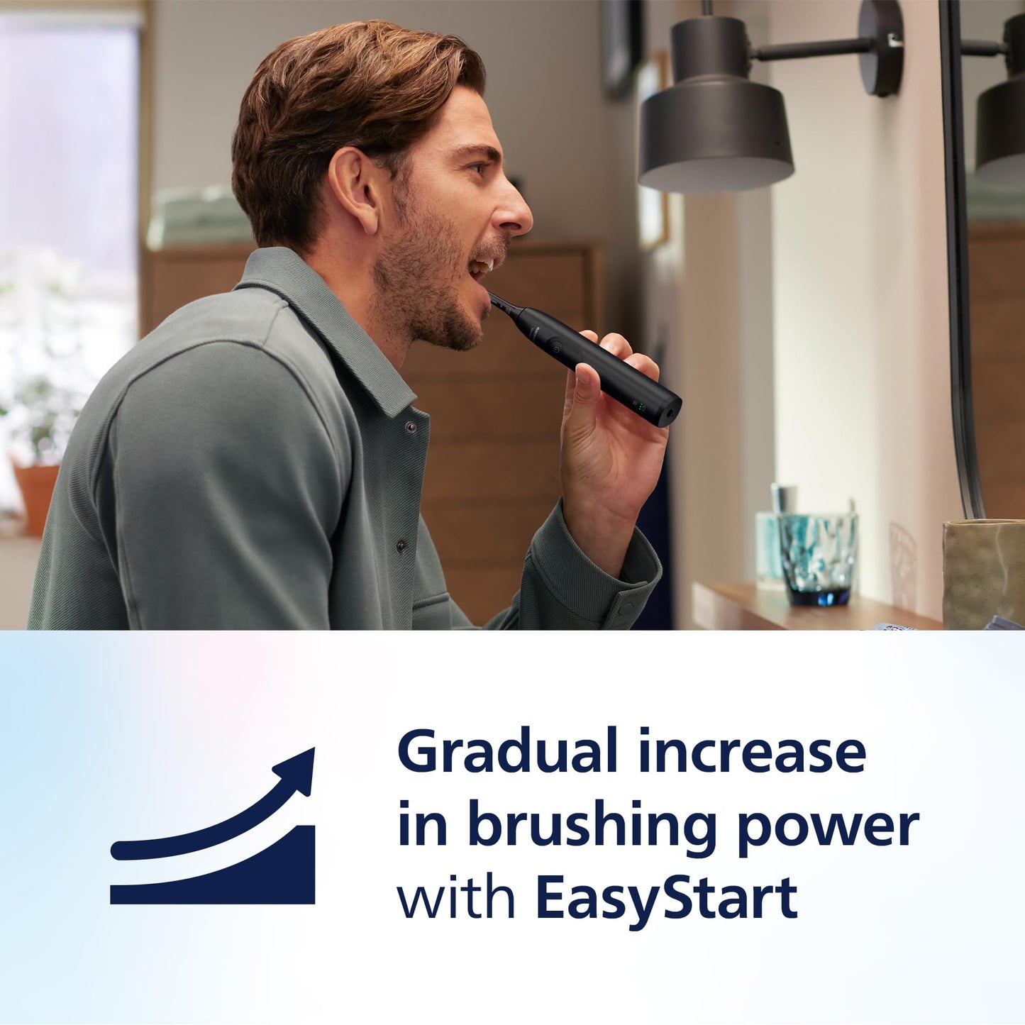 Philips Sonicare 5300 Electric Toothbrush, Sonic Toothbrush with 2 Intensity Levels, Pressure Alert, EasyStart, SmarTimer and BrushPacer, Black, Model HX7101/01 [New Technology]