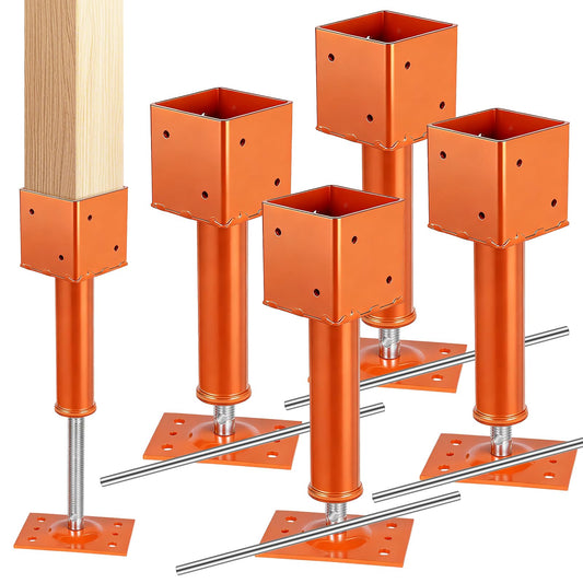 Screw Jack Post,4" x 4" Adjustable House Floor Jacks,13.4"-18.7" Height Range,24000 lbs Max Load Capacity, Temporary House Jack Pole,Lifting Floor Crawlspace Basement Shore Beam (4-PCS)