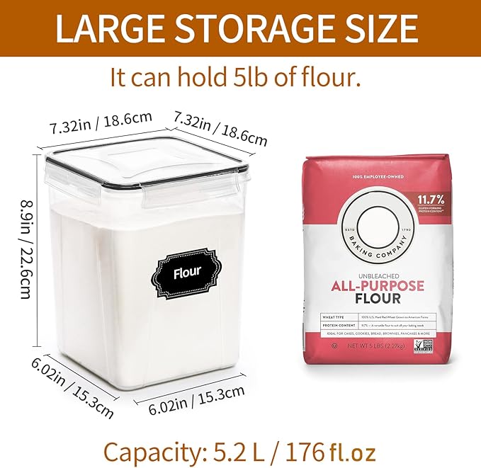 4 Pack Large Airtight Food Storage Containers