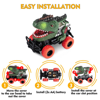 Delycazy Dinosaur Toys Cars for Kids Boys, Remote Control Car for Kids Toys Age 3 4 5 6 7 8 Year Old Boy Girl X-mas Birthday Gifts