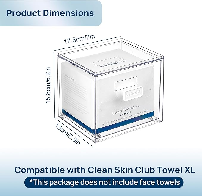 Vtopmart Disposable Facial Towels Holder, Acrylic Box Hold 50 Count, Stylish