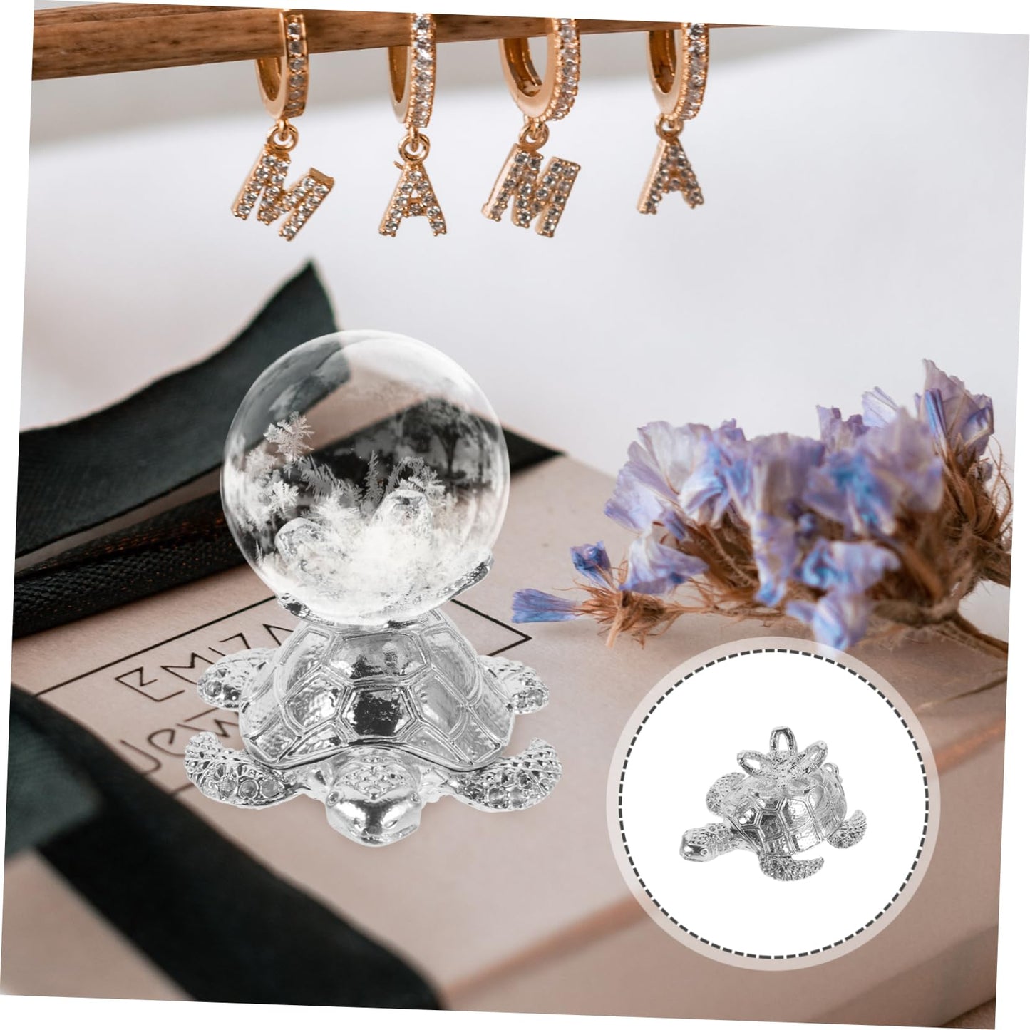 GOOHOCHY Metal Tortoise Crystal Ball Stand Display Base Decorative Shelf Stand for Collectibles Crystal Sphere Holder