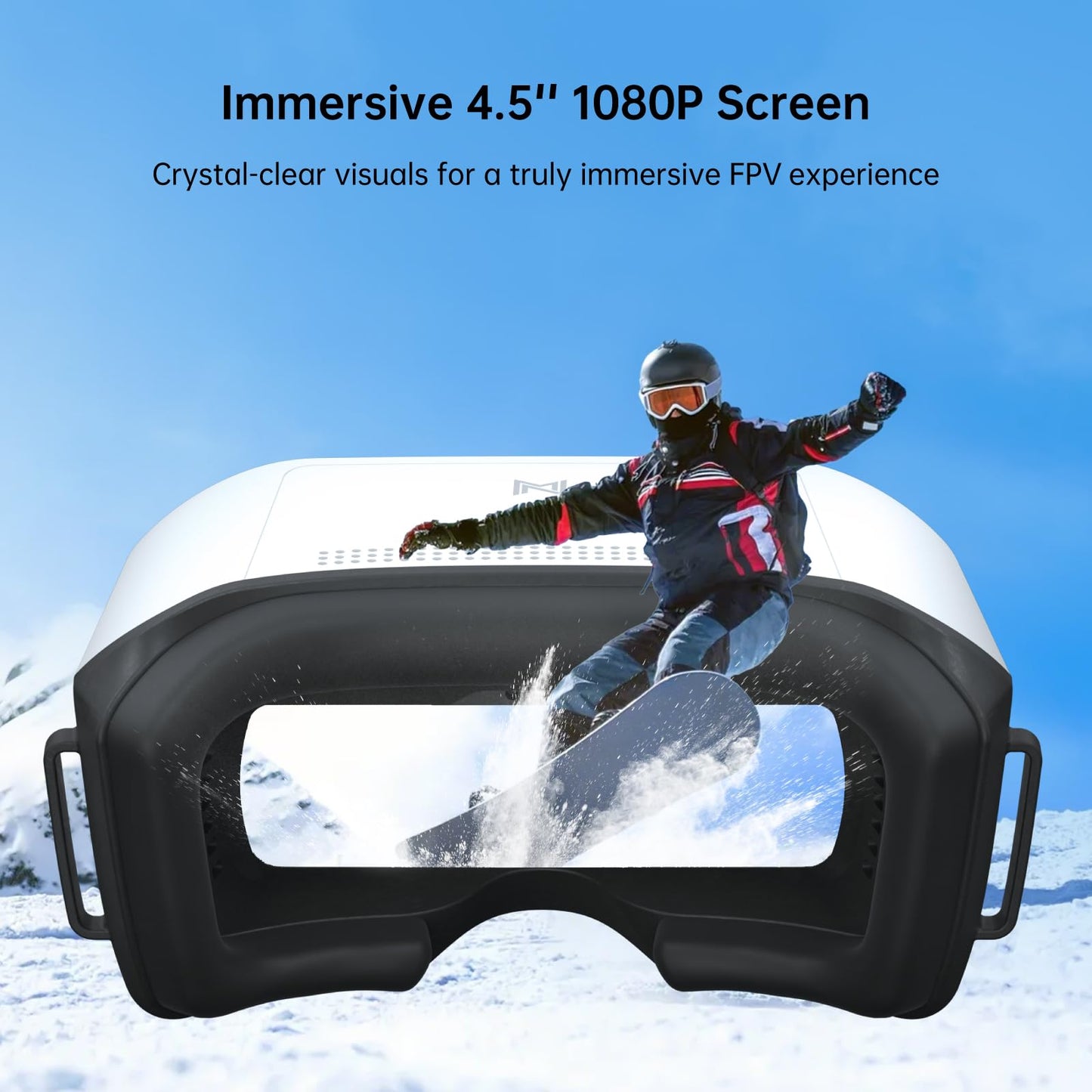 CADDXFPV Walksnail Avatar HD FPV Goggles L – 1080p 4.5-Inch Screen, Head Tracking, Immersive Flight Experience, PPM Signal, Micro SD Slot, Lens Customization, Compatible with All Walksnail VTX Kits