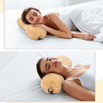 1 Pc Neck Pillow for Recliner Headrest Pillow Bone Shaped Chair Plush with Adjustable Strap Neck Support and Pain Relief Curve Head Cushion for Car Travel Airplane (Grey)