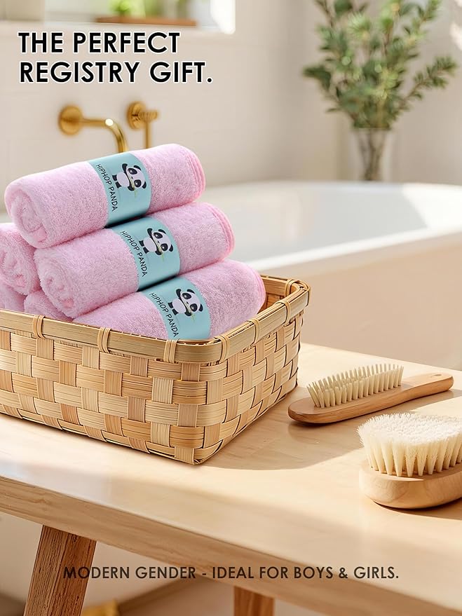 HIPHOP PANDA Baby Washcloths, Rayon Made from Bamboo