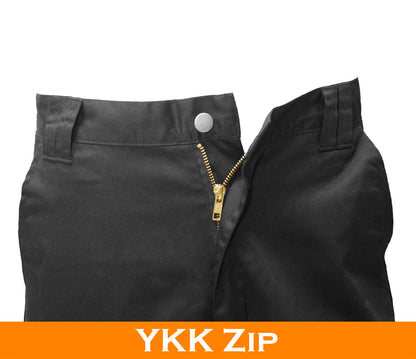 FNT Workwear Black Multi Pockets Men Cargo Combat Work Trousers Work Pants with Button & Zip Fly (34W / 31L, Black)