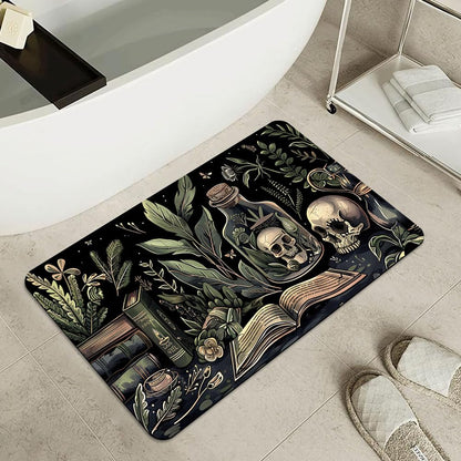 ZHUZHISHAN Bath Mat-Bathroom Rug，Books and Skulls-Absorbent Non Slip Quick Dry Stain Resistant Easy to Clean Care Shower Rug for Bathtub Shower Room 16×24Inch (40 * 60cm)