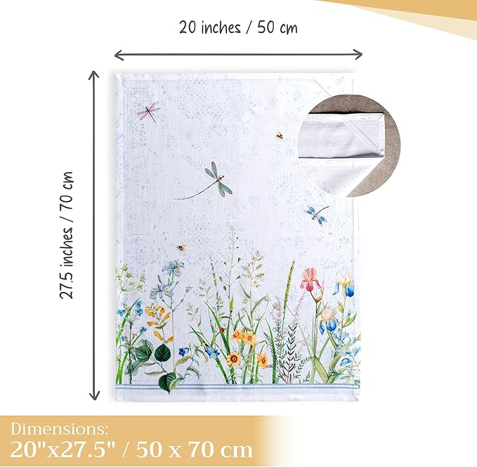 Maison d' Hermine Kitchen Towels Set of 3 100% Cotton 27.50" x 20" Reusable