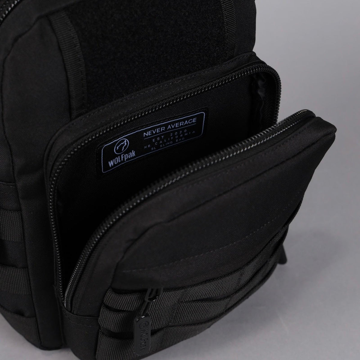 WOLFpak 9L Tactical Sling Bag (Alpha Black) Concealed Carry CCW Backpack |Military Crossbody EDC Daypack Molle Chest Shoulder Pack for Hiking, Travel, Work |