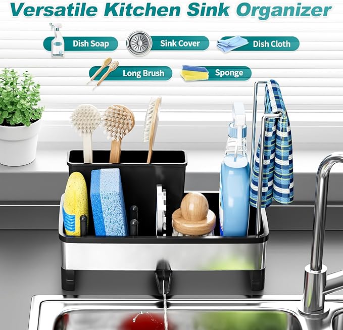 Ewaiira Stainless Steel Sink Caddy, Sponge Holder