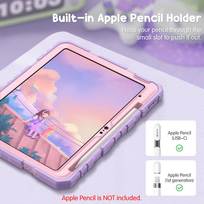FINTIE Kids Case for iPad (A16) 11th Generation 11 Inch (2025), iPad 10th Generation 10.9 Inch (2022), Fully-Body Rugged Heavy Duty Shockproof Kiddie Case Built-in Stand for Boys & Girls, Purple
