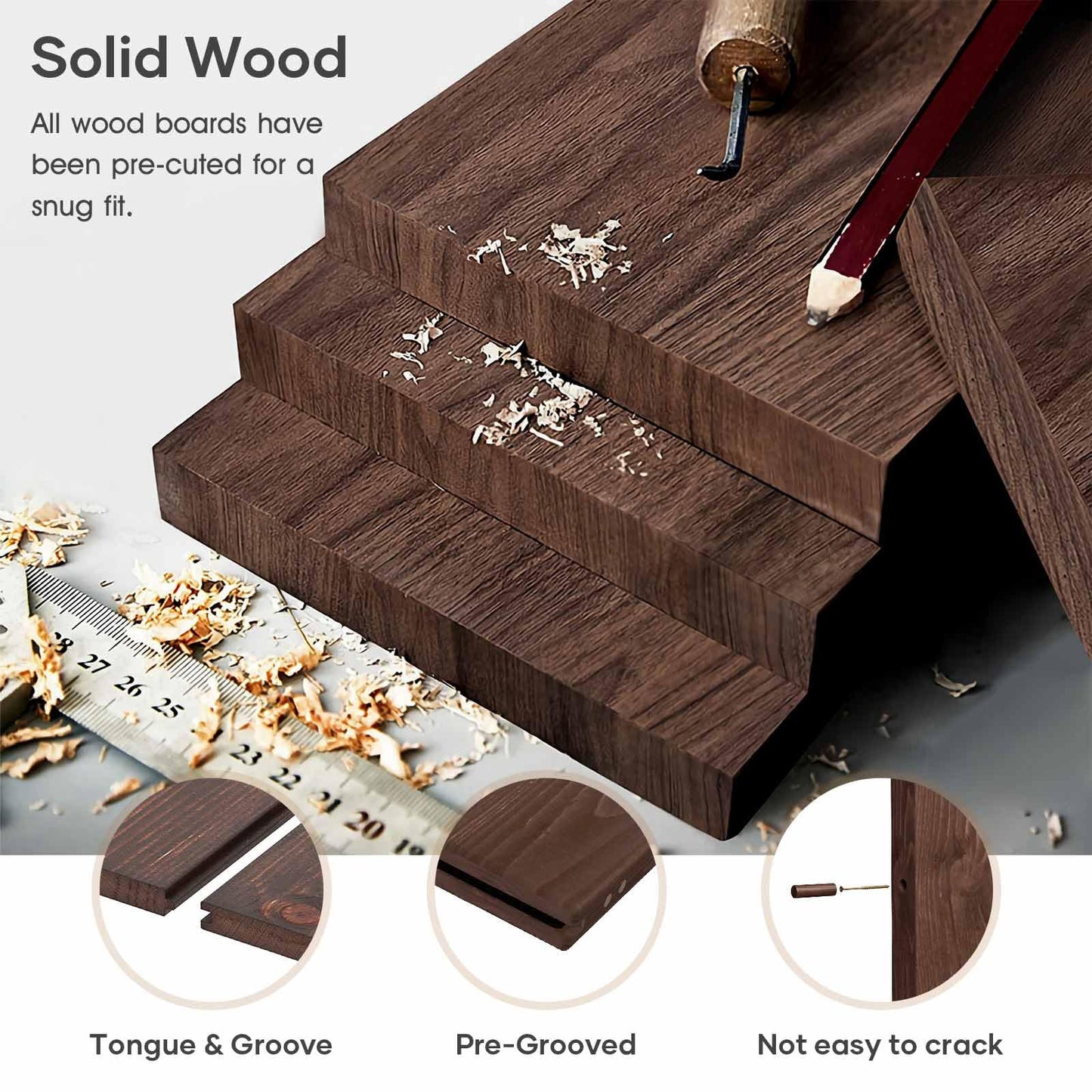 ROYMELO 48x96 inch Sliding Barn Wood Door Slab with 8ft Hardware Kit and Handle, Coffee, K Shape, Simple DIY Assembly