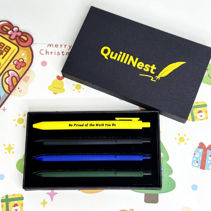 QuillNest Farewell Gifts for Coworkers Ballpoint Pen Set of 4 Coworker Leaving Goodbye Gift for Women Men Employee Colleague New Job Retirement Going Away Present