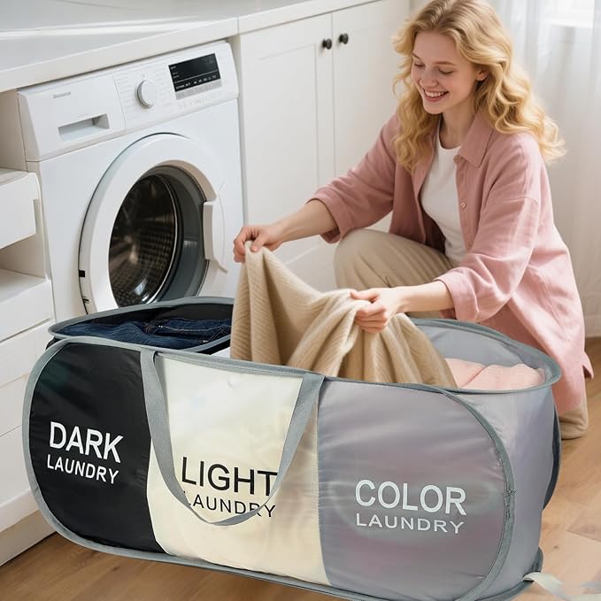 Seefoo 3-Section Foldable Hamper