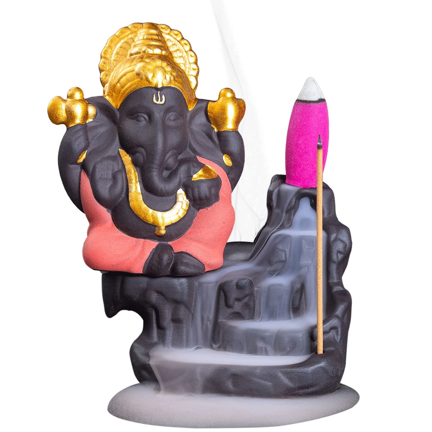 Little Ganesha Statue,Ganapati Ganesh Statue in Incense Holders-Ganpati Idol,Ganesa Statue,Ganesha Figurine,Elephant God,Elephant Buddha,Lord of Success-Ceramic Ganesha Pottery Ganesha-for Home Decor