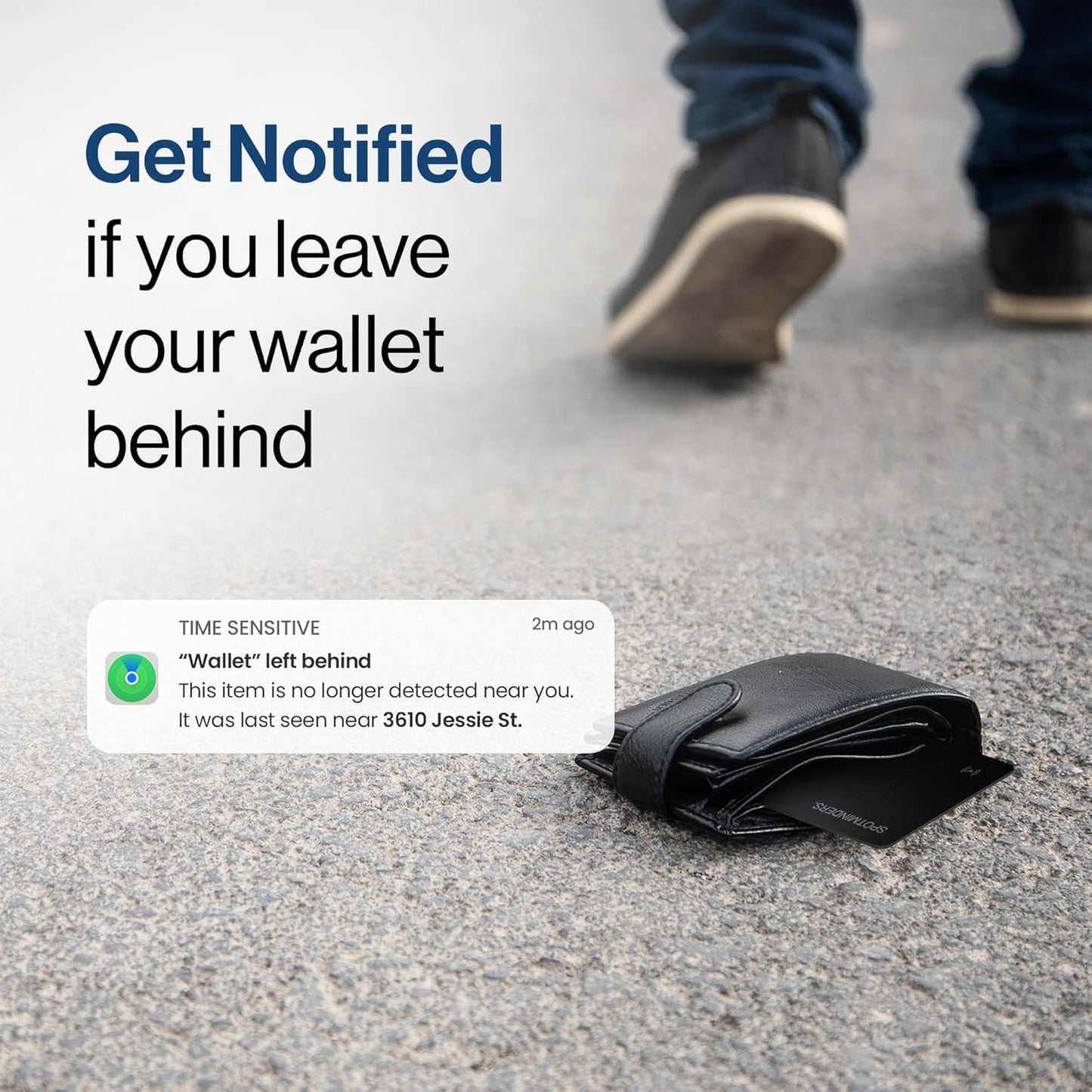 SPOTMINDERS Apple MFi Certified Wallet Tracker Card for Travel - Works with Apple Find My, IP68 Waterproof Rechargeable Tracking Card for Wallet Luggage Passport Purse - Ultra Slim 0.07in Item Finder