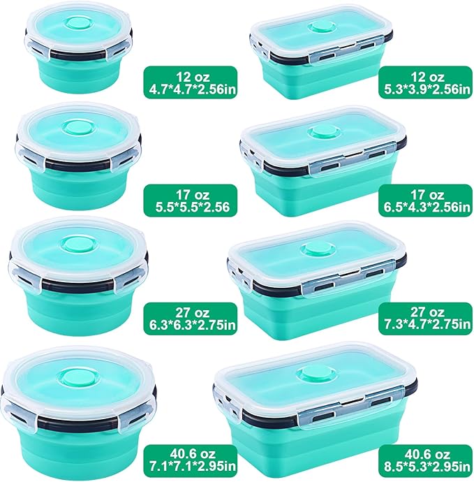 Sudaya 4 Pack Collapsible Food Storage Containers