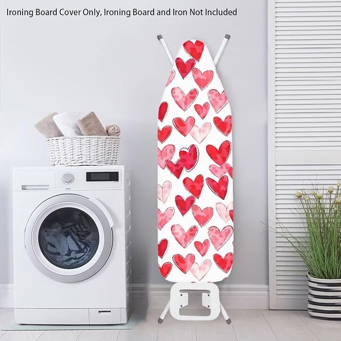 Love Red Heart Ironing Board Cover 15″x54″ Valentines Day Ironing Pad Covers