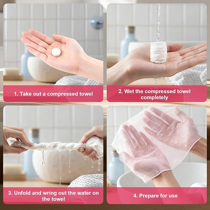 150Pcs Compressed Towel Tablets, Portable Mini Compressed Towels, Disposable