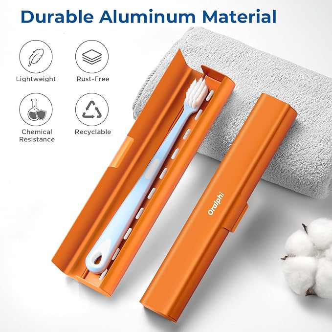 Aluminum Toothbrush Travel Case, Portable Travel Toothbrush Holder, Durable