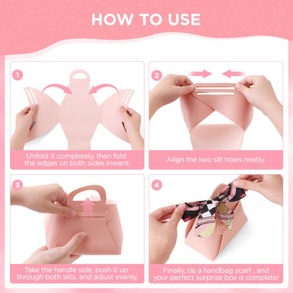2PCS Money Pull Box for Cash, Leather Surprise Money Boxes with Ribbon Mini Money Pull Bags with 30 Pcs Transparent Bags for Birthday Party Christmas (Pink)
