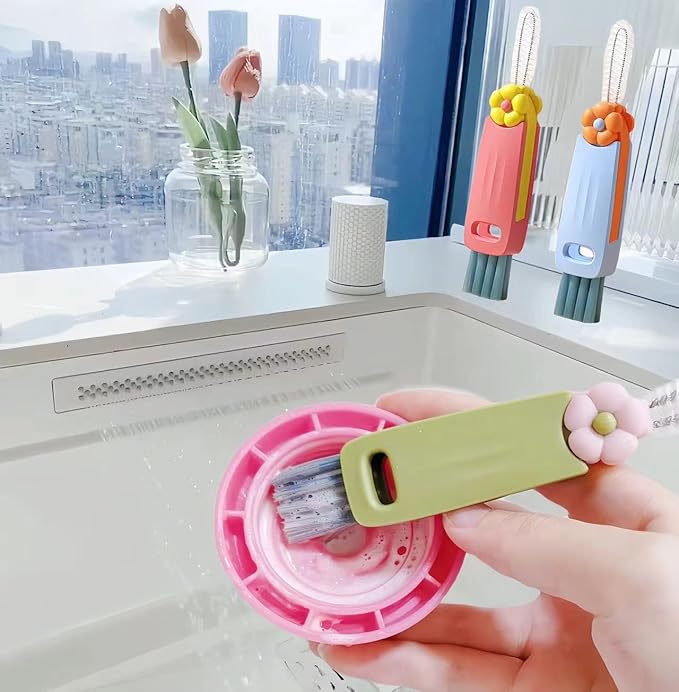 3 in 1 Cup Lid Cleaning Brush, Water Bottle Cleaner Brush, Portable Cup Lid Gap