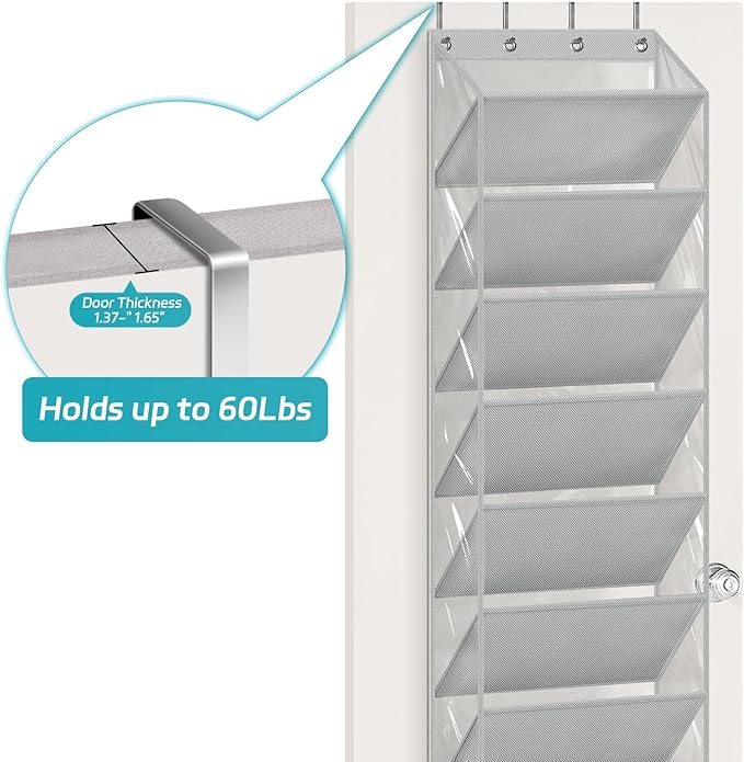AOODA 10 Tier Clear Over the Door Shoe Organizer Storage, Deep Pockets Large