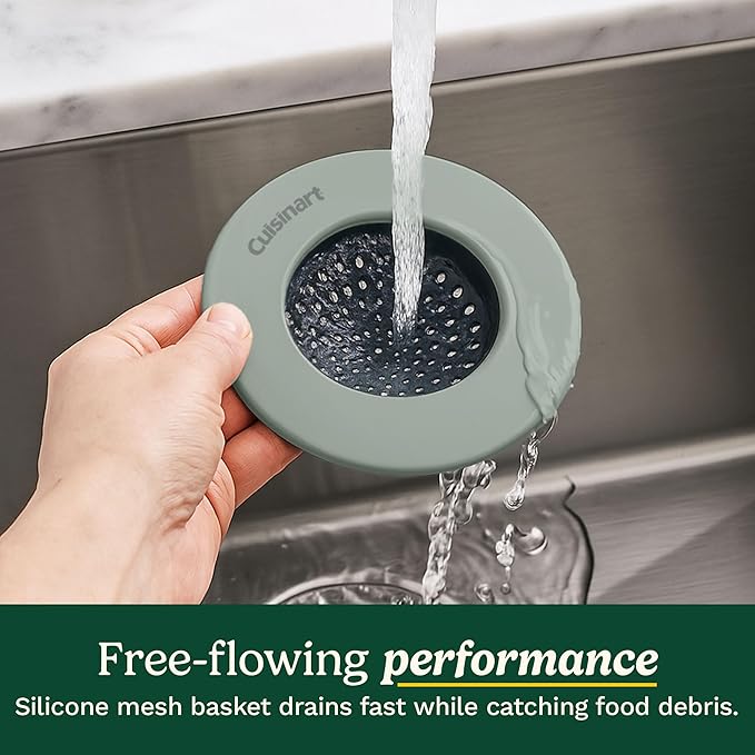 Cuisinart Sink Strainers- 2 Pack Kitchen Sink Drain Strainer & Food Catcher